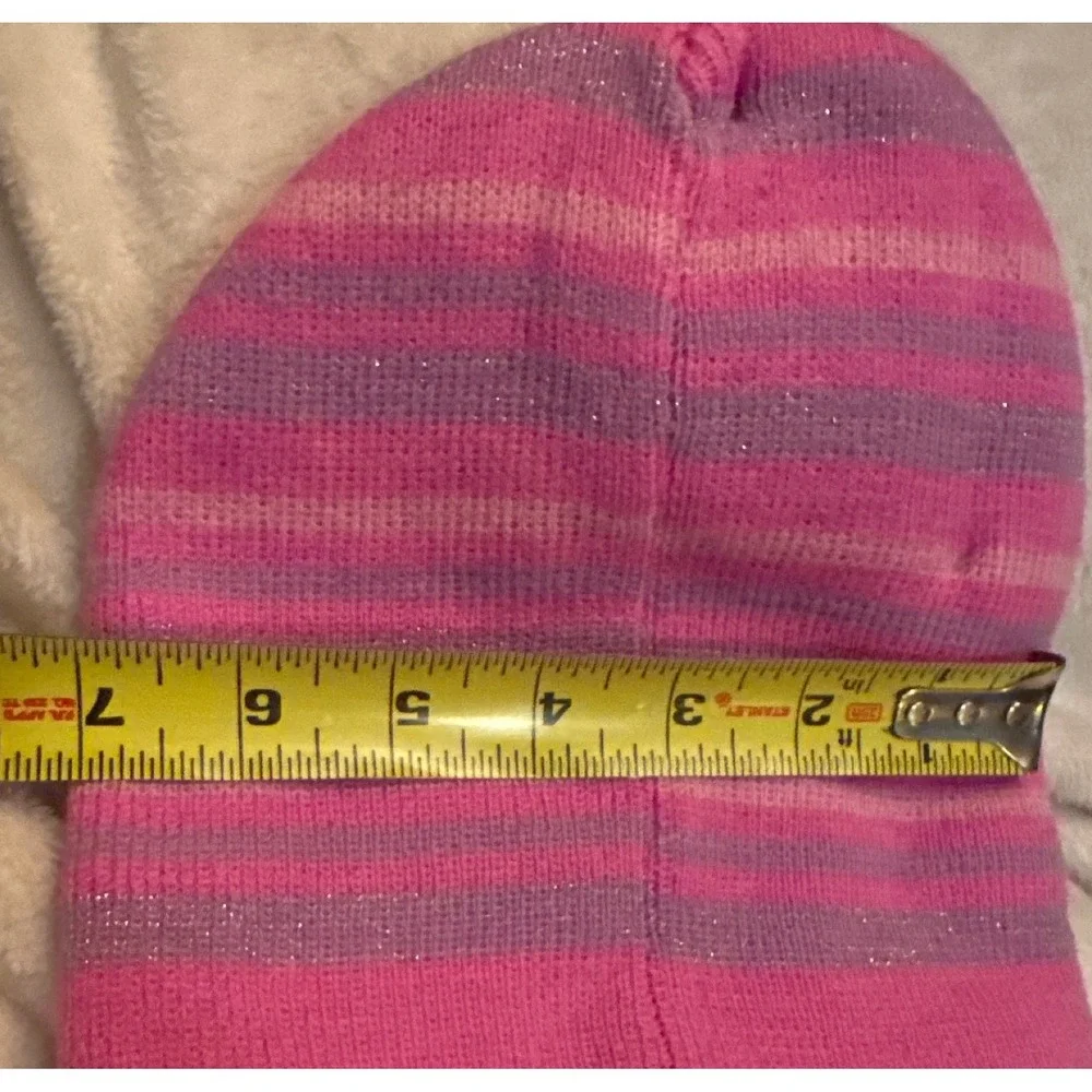 Disney Princess Beanie Hat and Gloves Set Pink Purple Silver Sparkles OSFM NWT